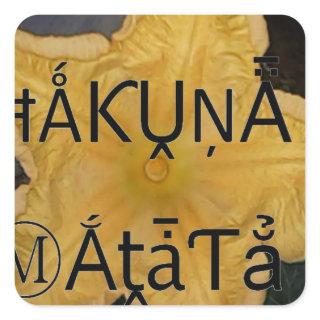 Golden Star Hakuna Matata Art Print Square Sticker