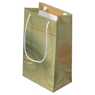 Golden Strata | Peach Burnt Orange Green Agate Small Gift Bag