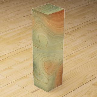 Golden Strata | Peach Burnt Orange Green Agate Wine Box