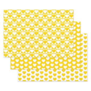 Golden Yellow and White Hearts  Sheets