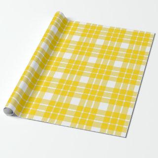 Golden Yellow and White Plaid |Large Pattern