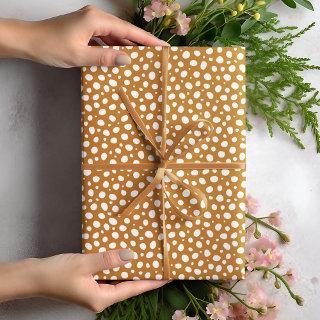 Golden Yellow and White Polka Dots