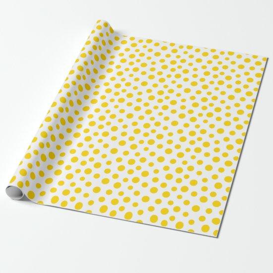 Golden Yellow Dots on White