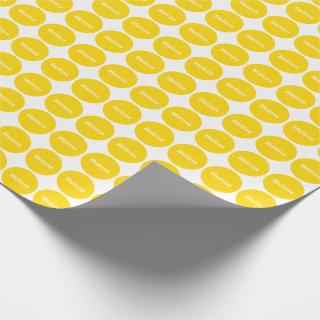 Golden Yellow Dots Pattern On White With Name