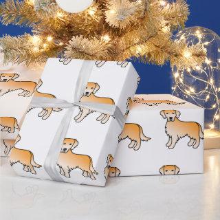 Golden Yellow Golden Retriever Cartoon Dog Pattern