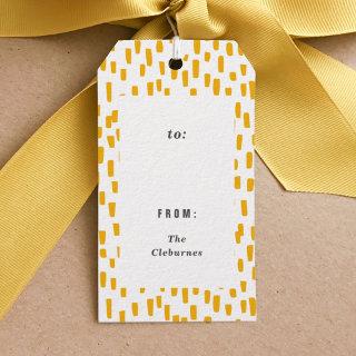 Golden Yellow Orange Dashing Gift Tags