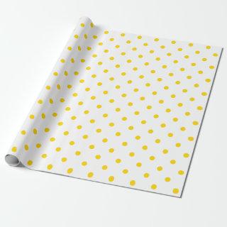 Golden Yellow Polka Dot on White Large Space