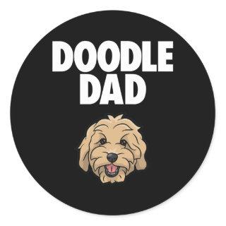 Goldendoodle Dad Doodle Dad Golden Doodle Dog Classic Round Sticker
