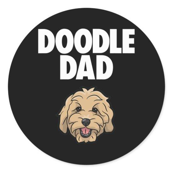 Goldendoodle Dad Doodle Dad Golden Doodle Dog Classic Round Sticker