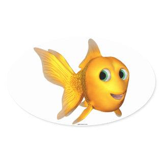 Goldie Fish Oval Stickers