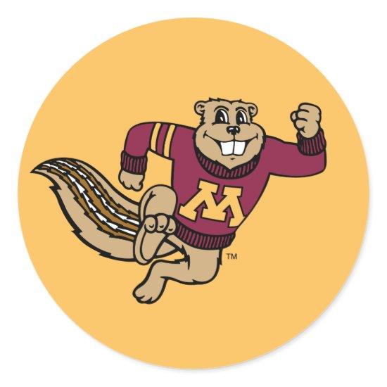 Goldy Gopher Classic Round Sticker