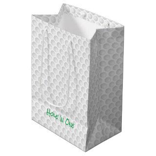 Golf Ball Dimples Hole In One Funny Golfing Sports Medium Gift Bag