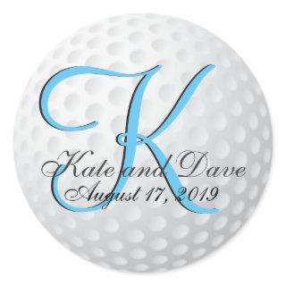 Golf Ball Monogram Wonderful Classic Round Sticker