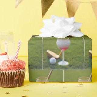 Golf Ball Wine Glass With Putter
