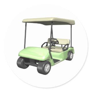 Golf Cart Classic Round Sticker