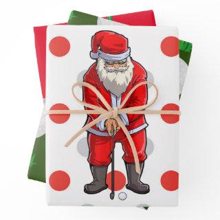 Golf Christmas with ball and iron for golfer   Sheets