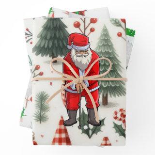 Golf Christmas with ball and iron for golfer   Sheets