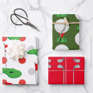 Golf Christmas with ball and iron for golfer   Sheets