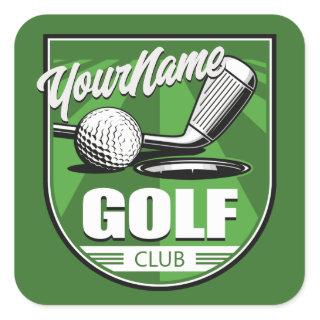 Golf Club NAME Pro Golfer Player Personalized   Square Sticker