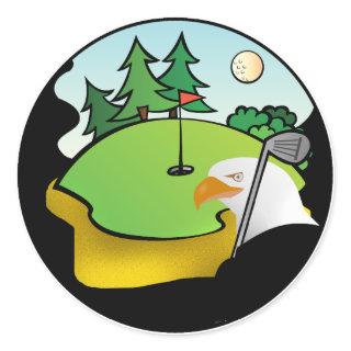 Golf Eagle Classic Round Sticker