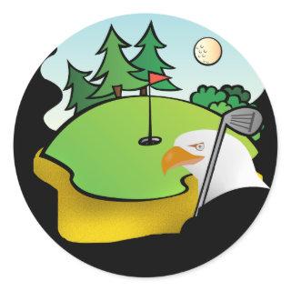 Golf Eagle Classic Round Sticker