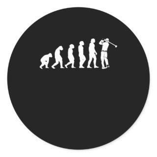 Golf Evolution Human Ape Golfer Classic Round Sticker