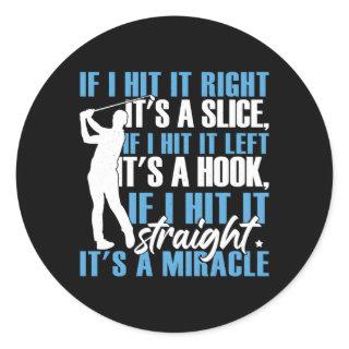 Golf Fathers Day Golfer Classic Round Sticker