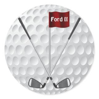 Golf Stickers with Golf Irons, Flag and YOUR TEXT