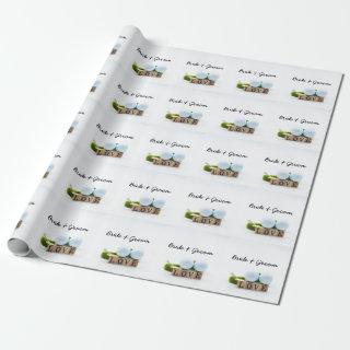 Golf wedding bride groom golf ball tee with love