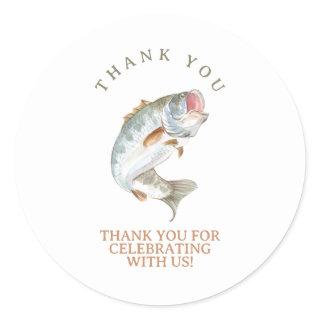 Gone fishing  classic round sticker
