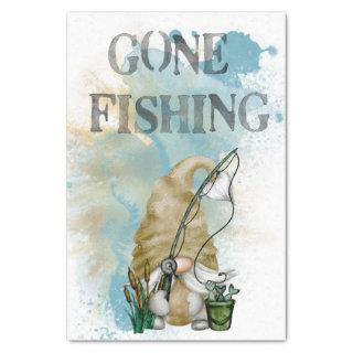 Gone Fishing Gnome Tissue Paper