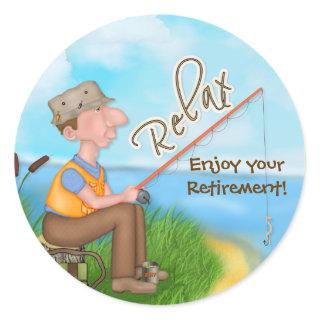 Gone Fishing Retirement Classic Round Sticker