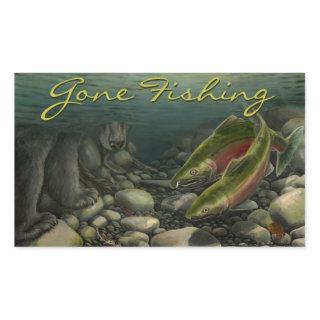 Gone Fishing Stickers Coho Salmon Art Stickers