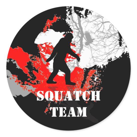 Gone Squatchin, black bigfoot Classic Round Sticker