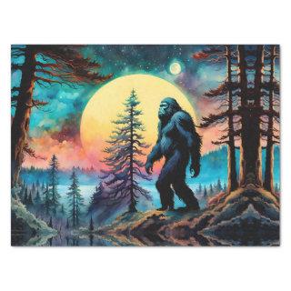 Gone Squatchin' Colorful Sasquatch Landscape Tissue Paper