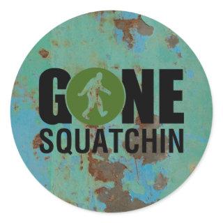 Gone Squatchin Vintage Classic Round Sticker