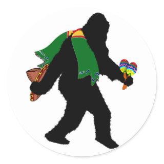 Gone  Squatchin' With Serape Classic Round Sticker