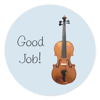 Good Job Violin Reward Classic Round Sticker