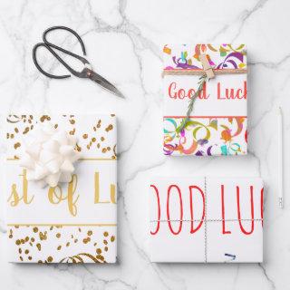 Good Luck Colorful Confetti Streamers Gold Custom  Sheets