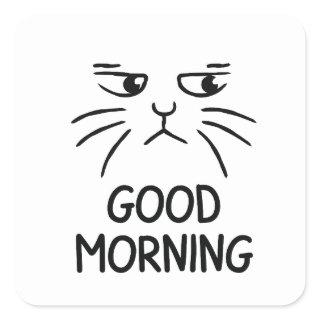 good morning design  square sticker