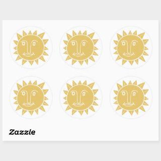 GOOD MORNING SUNSHINE Colorful Set of Classic Round Sticker
