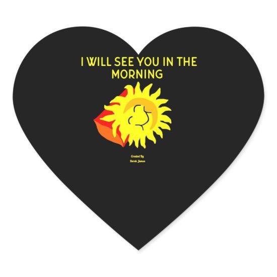 Good Night Sun Heart Sticker