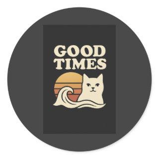 Good Times Vintage – Retro Aesthetic Vibes Classic Round Sticker