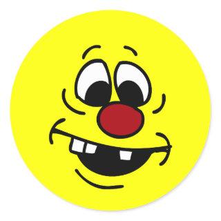 Goofy Face Grumpey Classic Round Sticker