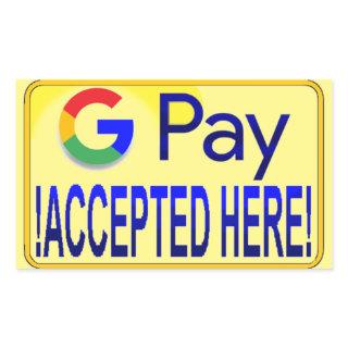 Google Pay Accepted Here! Rectangular Sticker