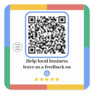 Google Review Link QR Code | Review us on Google S Square Sticker