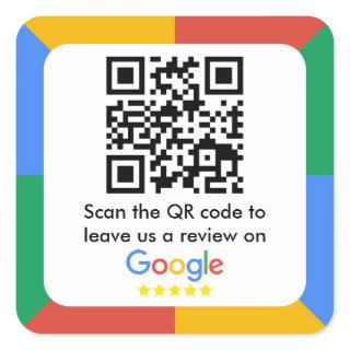 Google Review Link QR Code Square Sticker