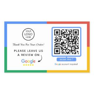 Google Review QR Code | Business Review Us Rectangular Sticker