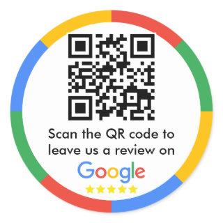 Google Review QR Code Classic Round Sticker