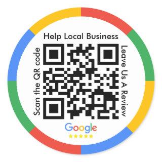 Google Review QR Code Classic Round Sticker